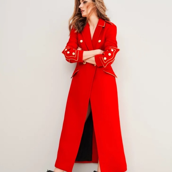 Olivia Palermo banana republic red coat - Picture 4 of 7